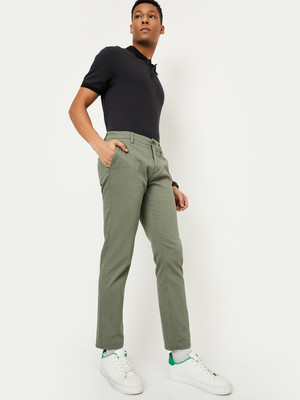 MAX Regular Fit Men Green Trousers