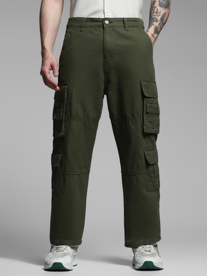 JACK & JONES Regular Fit Men Green Trousers