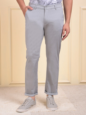 CRIMSOUNE CLUB Slim Fit Men Grey Trousers