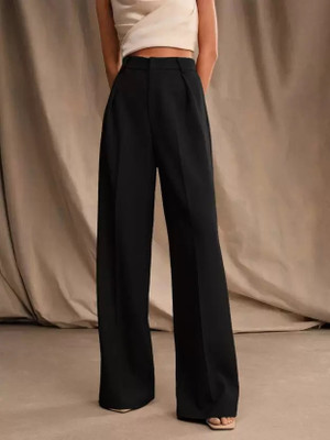 FNOCKS Comfort Fit Women Black Trousers