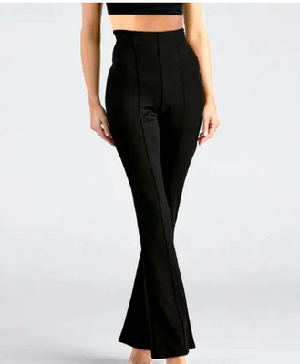 Urban weave Regular Fit Women Black Trousers