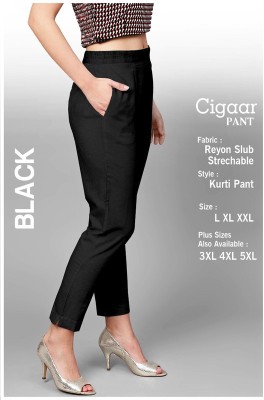 A-Plus Regular Fit Women Black Trousers
