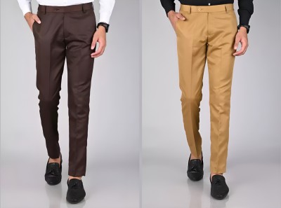 APFABRICS Regular Fit Men Brown, Khaki Trousers