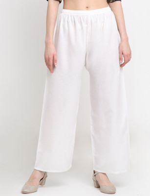 Style Access Flared Women White Trousers