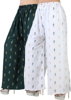 AREEBA COLLECTION Regular Fit Women Dark Green, White Trousers