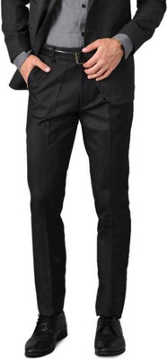 ELANHOOD Regular Fit Men Black Trousers