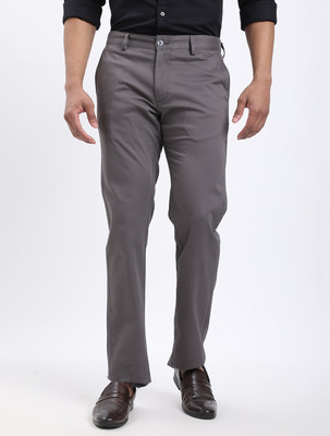 INDIAN TERRAIN Slim Fit Men Grey Trousers