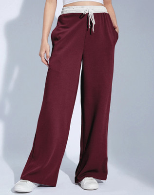 Selvia Relaxed Women Maroon Trousers