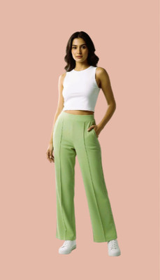 LAXMISPORTS Straight Fit Women Green Trousers