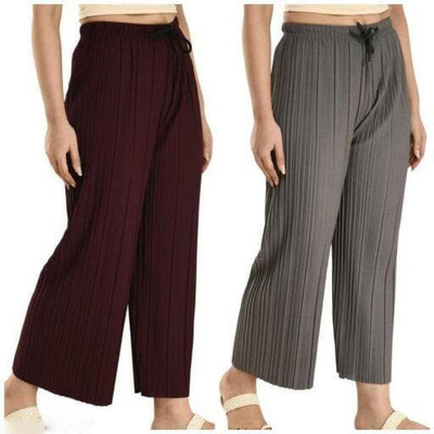 FebTrend Flared Women Multicolor Trousers