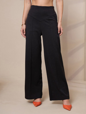 SASSAFRAS worklyf Regular Fit Women Black Trousers