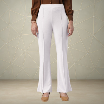nitafashion Loose Fit Women White Trousers