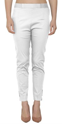 Kanna Fabric Regular Fit Women White Trousers