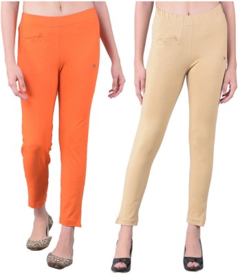 Comfort Lady Regular Fit Women Beige, Orange Trousers