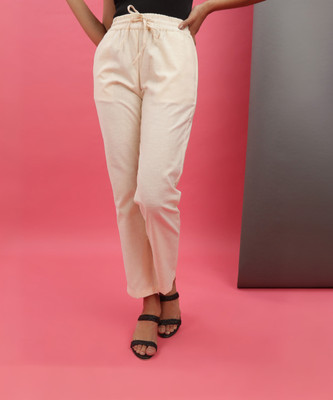 Freehand by The Indian Garage Co. Regular Fit Women Beige Trousers