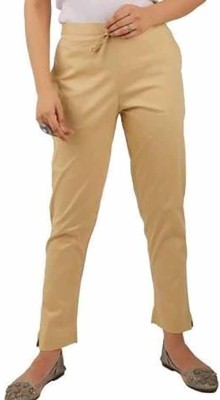 Outerwear Regular Fit Women Beige Trousers