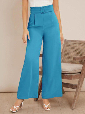 KOTTY Flared Women Blue Trousers