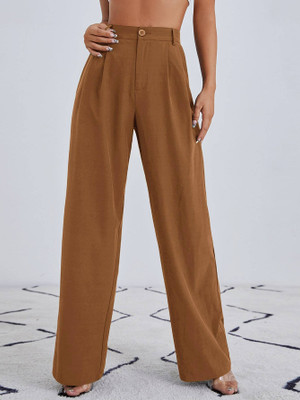 NUCOUTHS Regular Fit Women Brown Trousers