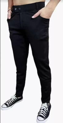 DEEDAT Regular Fit Men Black Trousers