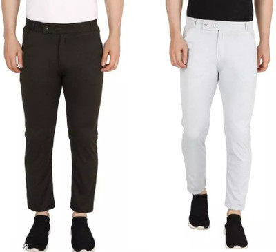 ANTRUE Regular Fit Men Grey Trousers