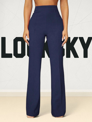 Anitafashion Loose Fit Women Dark Blue Trousers