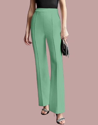 HouseOfCommon Regular Fit Women Light Green Trousers