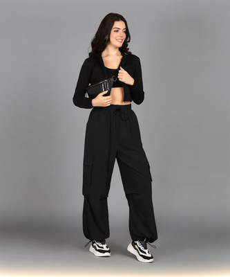 BEONWEAR Loose Fit Women Black Trousers