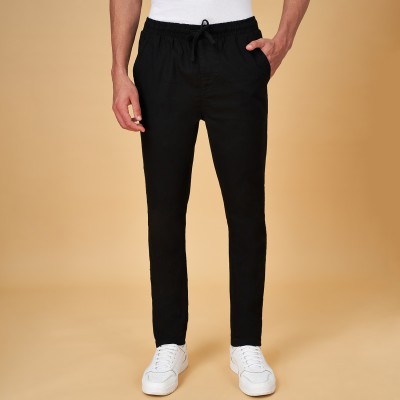 Urban Ranger by Pantaloos Slim Fit Men Black Trousers