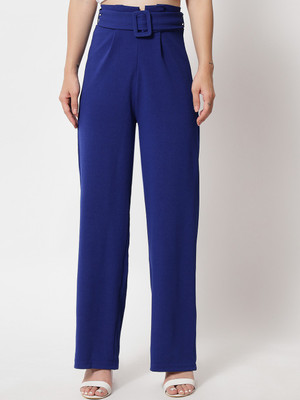 KOTTY Regular Fit Women Dark Blue Trousers