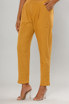 MODASFAB Regular Fit Women Gold Trousers