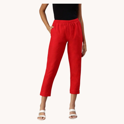 INDIANRANG Regular Fit Women Red Trousers