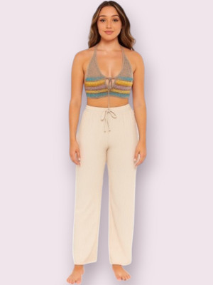 Empracee Comfort Fit Women Beige Trousers