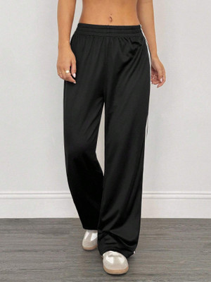 Dockstreet Loose Fit Women White, Black Trousers