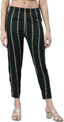 Kryptic Slim Fit Women Green Trousers