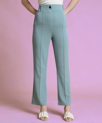 FUBACK Regular Fit Women Light Green Trousers