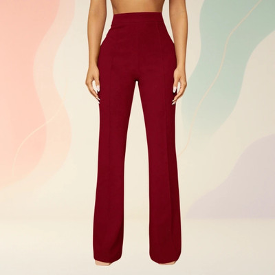 nitafashion Loose Fit Women Maroon Trousers