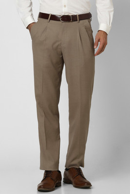 VAN HEUSEN Regular Fit Men Khaki Trousers