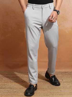 HIGHLANDER Knitted Slim Fit Men Grey Trousers