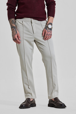 Snitch Regular Fit Men Cream Trousers