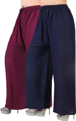 AREEBA COLLECTION Loose Fit Women Maroon, Dark Blue Trousers
