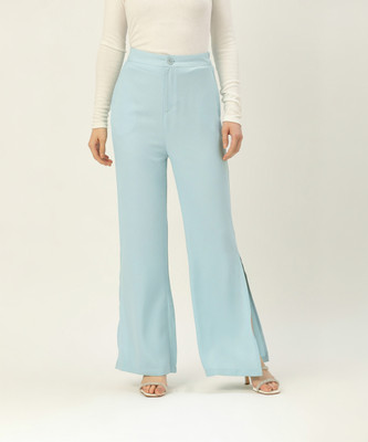 Rue Collection Relaxed Women Light Blue Trousers