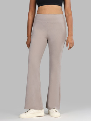 BlissClub Flared Women Grey Trousers