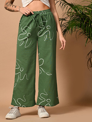 PRETTY LOVING THING Regular Fit Women Green Trousers