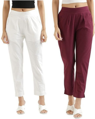 Dexus Regular Fit Women White, Multicolor Trousers