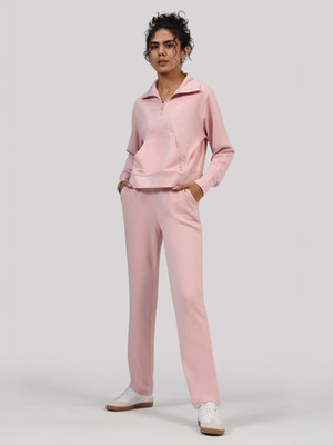 BlissClub BlissTerry Straight Pants - Regular Straight Fit Women Pink Trousers