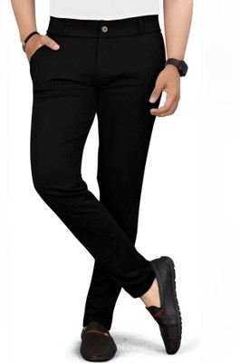 SOUNDRYAFABRIC Regular Fit Men Black Trousers