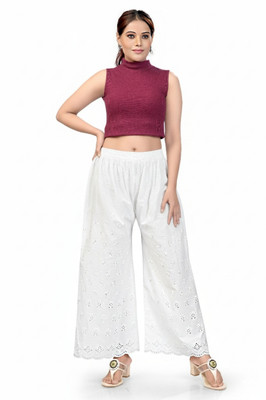 zeny creation Comfort Fit Women Cream Trousers