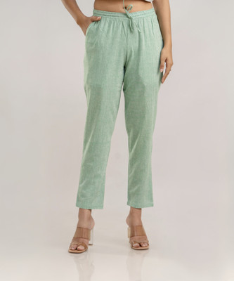 KANCHUK Relaxed Women Green Trousers