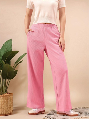 Mast & Harbour Loose Fit Women Pink Trousers