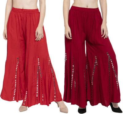 SMAASUM Comfort Fit Women Maroon, Red Trousers